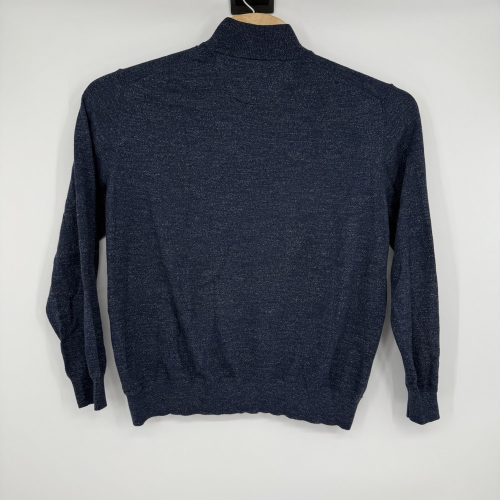 Faherty Sweater Men's XL Blue Pullover 1/4 Zip Classic Cotton Cashmere Blend - Picture 2 of 7